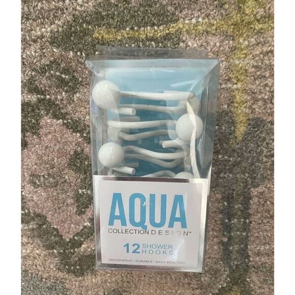 AQUA Collection White Ball Metal Shower Hooks - Picture 4 of 4